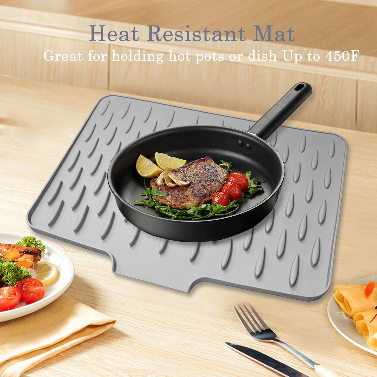 Glowitup Silicone Dish Drying Mat for Kitchen