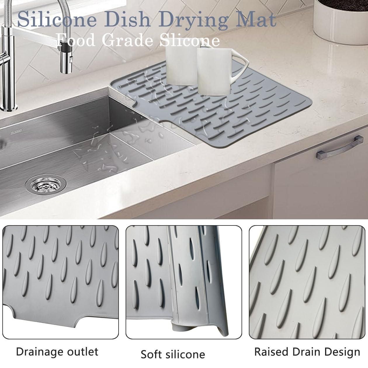 Glowitup Silicone Dish Drying Mat for Kitchen