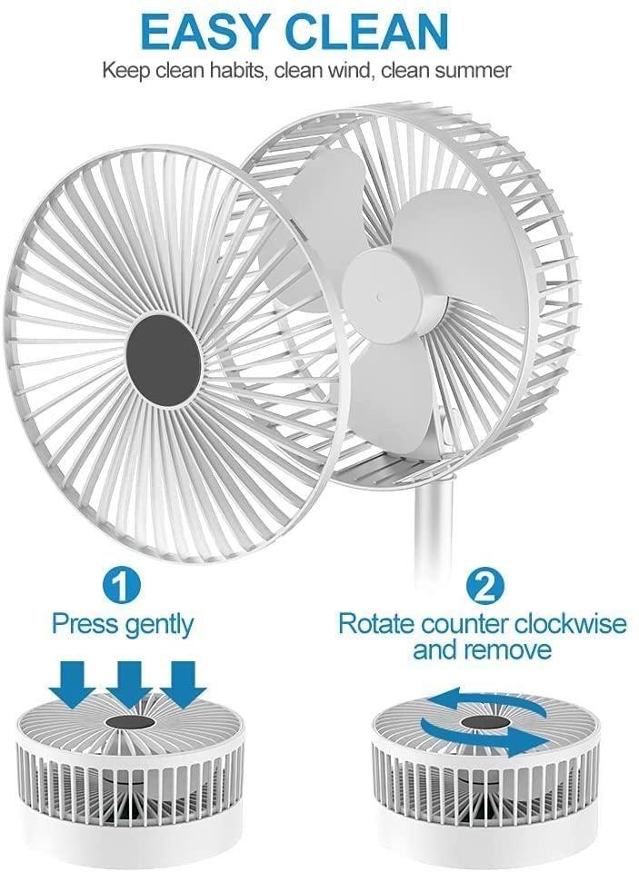 Glowitup Powerful Rechargeable High Speed Table Desk Fan